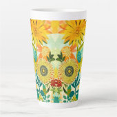  Folk Art Yellow Flowers Latte Mok (Voorkant)