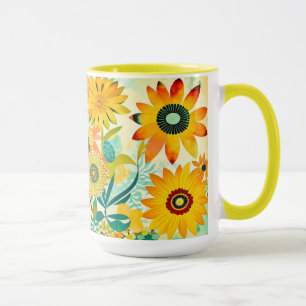  Folk Art Yellow Flowers Mok