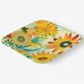  Folk Art Yellow Flowers Papieren Bordje (Gebogen)