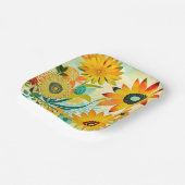  Folk Art Yellow Flowers Papieren Bordje (Gebogen)