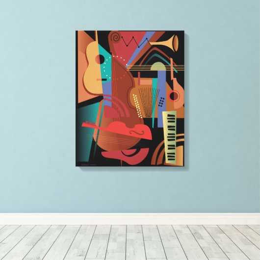 Folk Band Stretched Canvas (Insitu (Houten vloer))