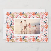 Folk bewerkbare Kerstmis Bloemen Botanische Foto Feestdagenkaart (Voorkant)