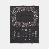 Folk Birds & Flowers Baby Maandelijkse Mijlpaal Fleece Deken (Voorkant)