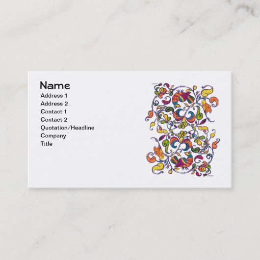 Folk Birds Visitekaartje (Voorkant)