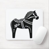 Folk Black/White Dala horse, Folk Friesian Muismat (Met muis)