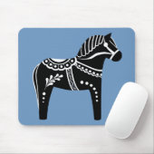 Folk Black/White Dala horse, Folk Friesian Muismat (Met muis)