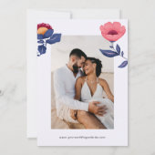 Folk Bloemen Botanische Kleurrijke Bruiloft Kaart (Achterkant)