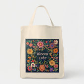 Folk Bloemen Extra grote Canvas tas (Voorkant)