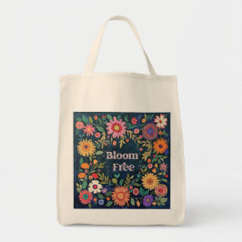 Folk Bloemen Extra grote Canvas tas