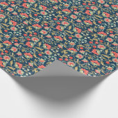 Folk Bloemen Kleurrijk: Hand Getrokken Naadloos Cadeaupapier (Hoek)