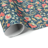 Folk Bloemen Kleurrijk: Hand Getrokken Naadloos Cadeaupapier (Rol Hoek)