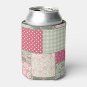 Folk bloemen patchwork, pastel quilt. blikjeskoeler (Blikje Voorkant)