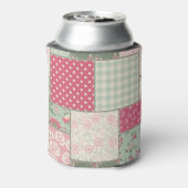 Folk bloemen patchwork, pastel quilt. blikjeskoeler (Blikje Achterkant)