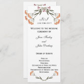 Folk Bloemen Trouwprogramma Programmakaart (Voorkant / Achterkant)