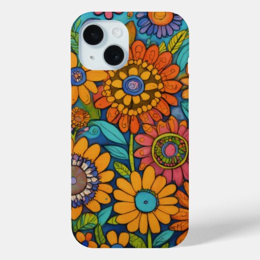 Folk Bloom Harmony Art Case-Mate iPhone Case (Achterkant)