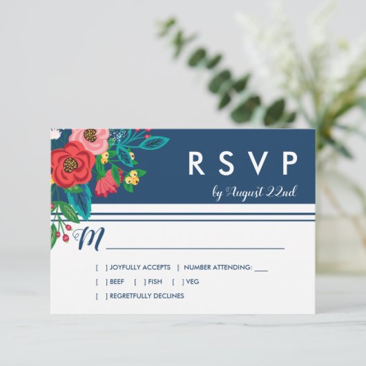 Folk Boeket - Blue Boho RSVP (Staand voorkant)