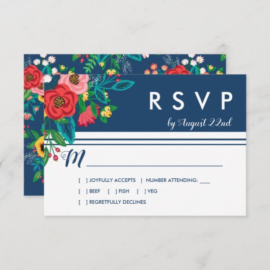 Folk Boeket - Blue Boho RSVP (Voorkant / Achterkant)