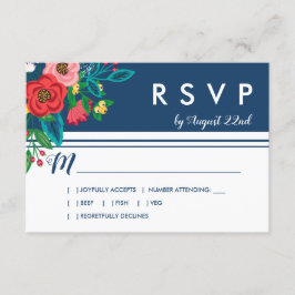 Folk Boeket - Blue Boho RSVP Kaartje