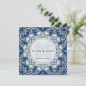 Folk + Bohemen Magic Navy Blue Wedding Invitation Kaart (Staand voorkant)