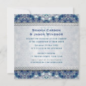 Folk + Bohemen Magic Navy Blue Wedding Invitation Kaart (Achterkant)