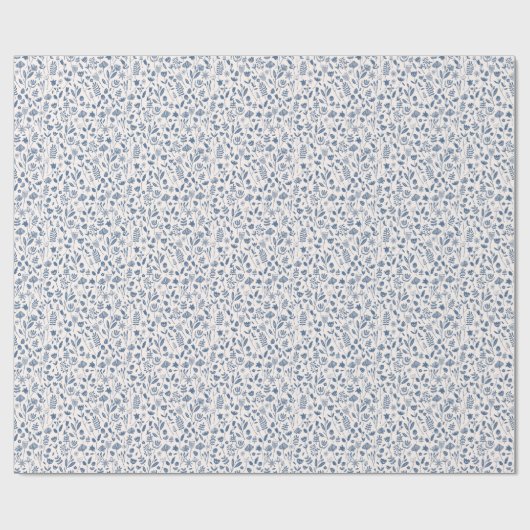 Folk Botanical Print Cadeaupapier (Vlak)