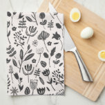 Folk Botanical Print Theedoek<br><div class="desc">Folkkunst en blokafdruk geïnspireerd op het ontwerp van de florale afdruk door Shelby Allison.</div>