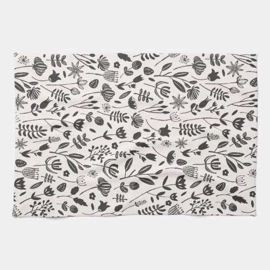 Folk Botanical Print Theedoek (Horizontaal)