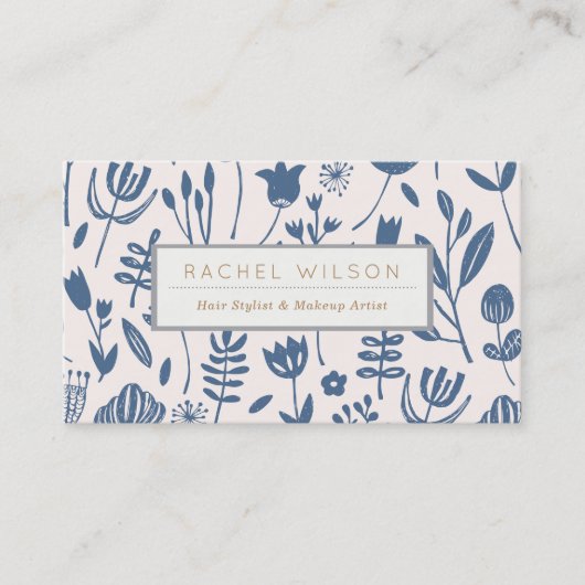 Folk Botanical Print Visitekaartje (Voorkant)