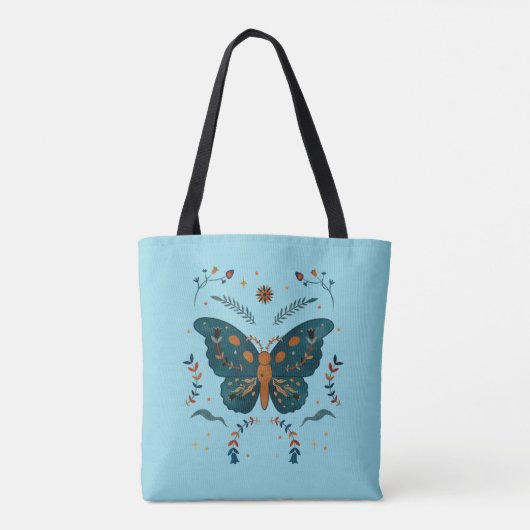 Folk Butterfly Custom Canvas tas (Achterkant)