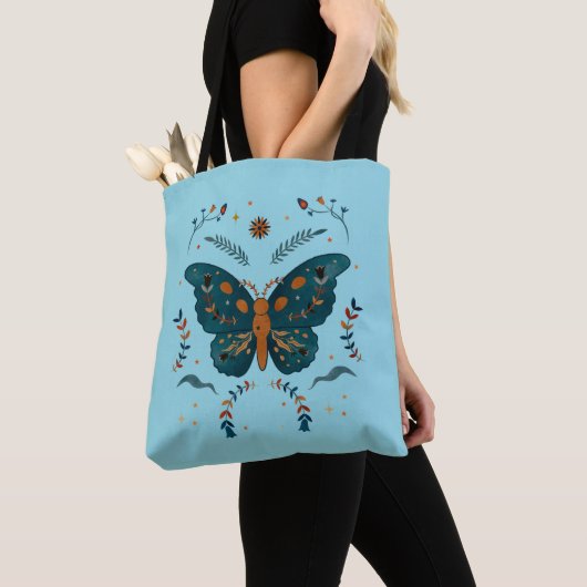 Folk Butterfly Custom Canvas tas (Dichtbij)