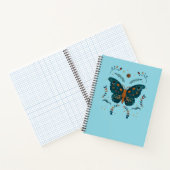 Folk Butterfly Custom Notitieboek – Tekst en kleur (Binnen)