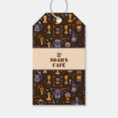 Folk coffee badge — cocoa, caramel & slate cadeaulabel (Voorkant)