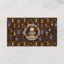 Folk coffee brand badge — cocoa with caramel visitekaartje