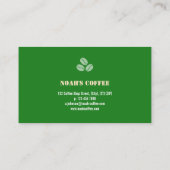 Folk coffee logo badge with green contact back visitekaartje (Achterkant)