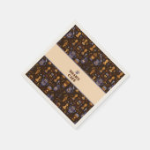 Folk coffee napkins — cocoa, caramel & slate band servet (Hoek)