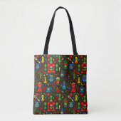 Folk coffee pattern market tote bag (Voorkant)
