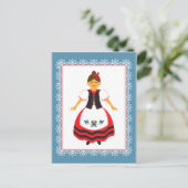 Folk Costume Briefkaart (Staand voorkant)