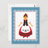 Folk Costume Briefkaart (Voorkant / Achterkant)