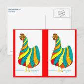 Folk Dancer Hen x2 Briefkaart (Voorkant / Achterkant)