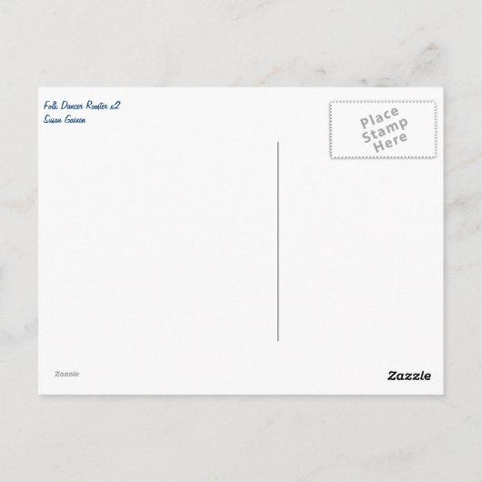 Folk Dancer Hen x2 Briefkaart (Achterkant)