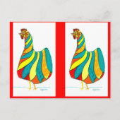 Folk Dancer Hen x2 Briefkaart (Voorkant)