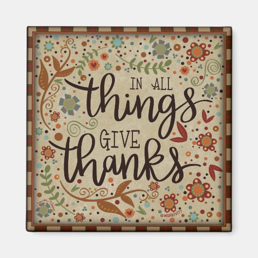  Folk Dankbare Quote Inspirivity Magnet (Voorkant)