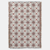 Folk Diamond Cross Stitch Seamless Pattern Deken (Voorkant Verticaal)