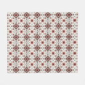 Folk Diamond Cross Stitch Seamless Pattern Fleece Deken (Voorkant (Horizontaal))