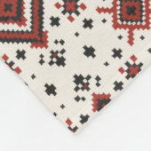 Folk Diamond Cross Stitch Seamless Pattern Fleece Deken (Hoek)