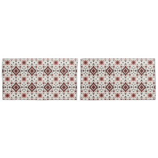 Folk Diamond Cross Stitch Seamless Pattern Kussensloop