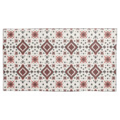 Folk Diamond Cross Stitch Seamless Pattern Kussensloop (Voorkant-Links)