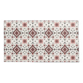 Folk Diamond Cross Stitch Seamless Pattern Kussensloop (Achterkant-Links)