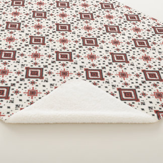 Folk Diamond Cross Stitch Seamless Pattern Sherpa Deken
