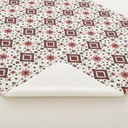 Folk Diamond Cross Stitch Seamless Pattern Sherpa Deken (3/4)